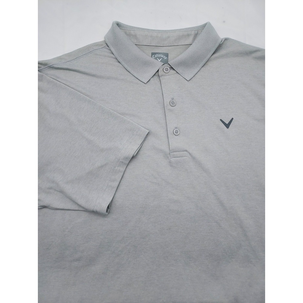 Callaway Mens Opti-Dri Golf Polo Shirt Light Grey Short Sleeve XL ST4114‎